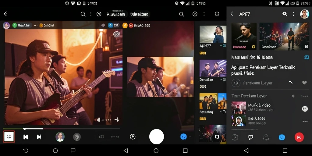 Antarmuka API77 yang user-friendly untuk perekaman layar.