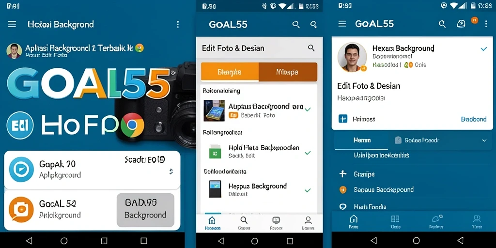 Tampilan antarmuka GOAL55 untuk fungsi Hapus Background.