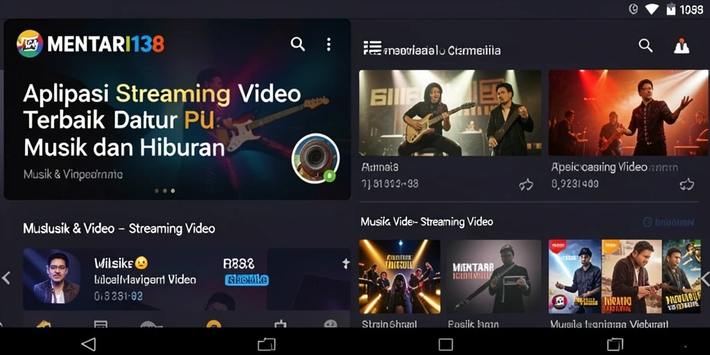 Antarmuka MENTARI138 yang sederhana dan menarik untuk Streaming Video.