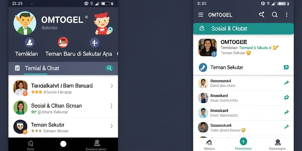 Tampilan antarmuka modern aplikasi Teman Sekitar.