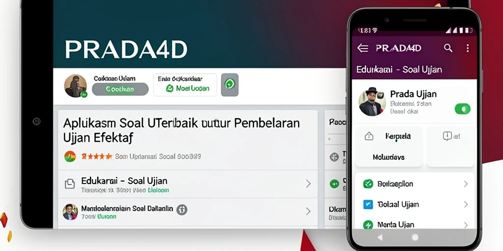 Screenshot antarmuka PRADA4D yang menunjukkan fungsi Soal Ujian.