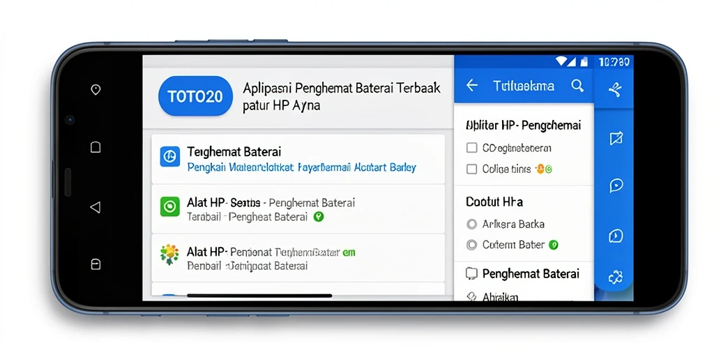 Screenshot utama TOTO20 menampilkan antarmuka bagian penghemat baterai yang informatif.
