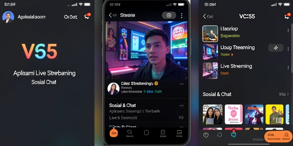 Antarmuka VC55 yang menarik untuk live streaming dan interaksi sosial.