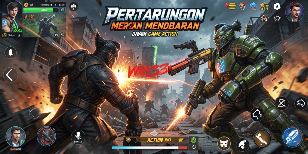 Antarmuka permainan WIN33 yang dinamis dan menarik.